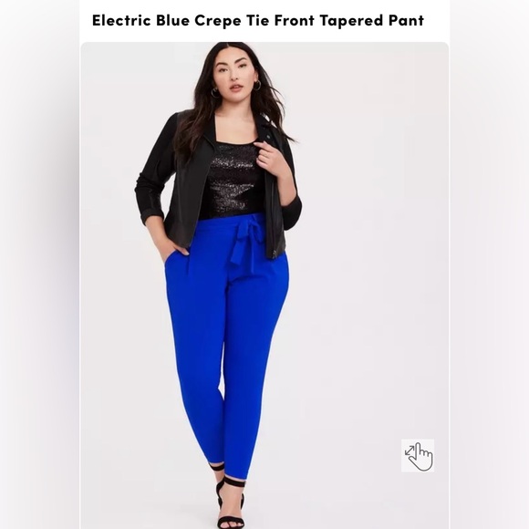 torrid Pants - Torrid Electric Blue Crepe Pull On Tapered Stretch Pant Size 1